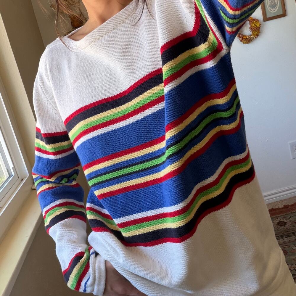 Vintage Striped Button Sweater size medium